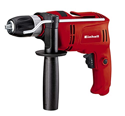 Einhell Taladro percutor atornillador eléctrico con cable - TC-ID 650 E. 650 W, 240 V, 2600 RPM, 2 funciones: perforación y taladro de percusión. Control de velocidad. Con gancho para cinturón