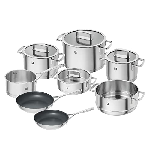 ZWILLING Vitality - Juego de 8 cacerolas para inducción (acero inoxidable), color plateado