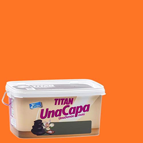 Titan M125530 - Pintura plastica monocapa mate de 2 5 l naranja