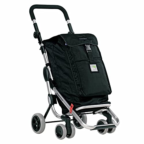 Foppapedretti Go Up Black 211 9702000100-Carrito de la Compra, Color Nogal, Compuesto, Negro, 63x41x27 cm