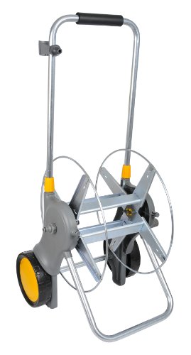 Hozelock - Carro portamangueras metálico para 90 m de 12,5 mm - incluye 2 conectores de 15 mm