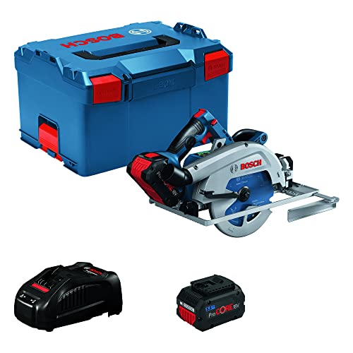 Bosch Professional BITURBO sierra circular portátil a batería GKS 18V-68 GC (compatible con carriles guía, incl. 2 baterías ProCORE 5.5Ah,cargador GAL 1880 CV,1 disco,tope paralelo,en L-BOXX 238)