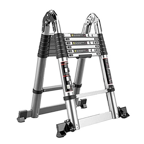 ZAIHW Una Escalera Plegable de Aluminio del Marco telescópico Extensible Extensión Pasos escaleras portátiles Plegables de Interior al Aire Libre de la Capacidad de Carga 330lbs (Size : 2.2+2.2m)