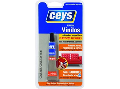 Ceys - Adhesivo especial plástivos flexibles - Pegamento para vinilos - Repara y seca en tan solo 30 minutos - 15 ML
