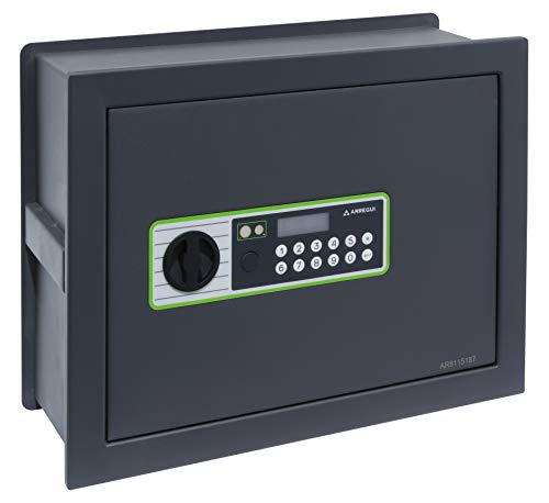 Arregui 241150 Fuerte de empotrar a Pared con Cerradura de codigo electronico | Caja de Seguridad para casa y hogar | Fundo Extensible | Fácil de Instalar | 32 x 42 x 15/25 cm