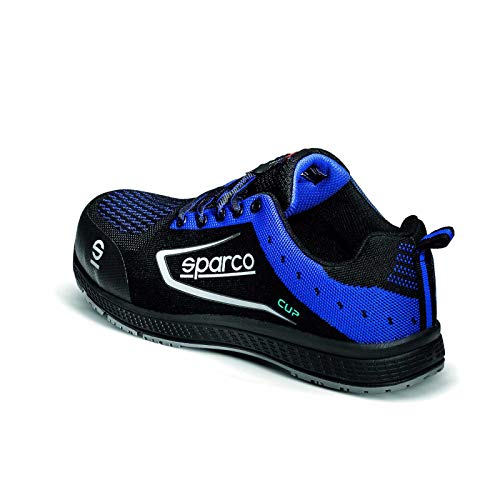 Sparco Teamwork Scarpa Antinfortunistica Da Lavoro-Bassa per UOMO E DONNA-CUP-S1P SRC, Botas de Seguridad y contra Incendios Unisex Adulto, Nero/BLU, 41 EU