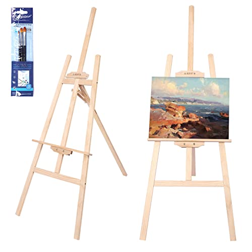 Viesap Caballete Pintura, 150 CM Caballete Pintura Profesional, Caballete Madera Pintura, Caballete Pintura Niños, Caballete Lienzo, Caballete Plegable, Altura Ajustable Caballete De Pintur.