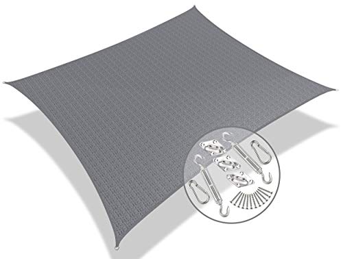 VOUNOT Toldo Vela de Sombra Rectangular 2.5 x 3 m, con Kits de Montaje, Protección Rayos UV y HDPE Transpirable, para Exterior, Jardin, Patio, Gris