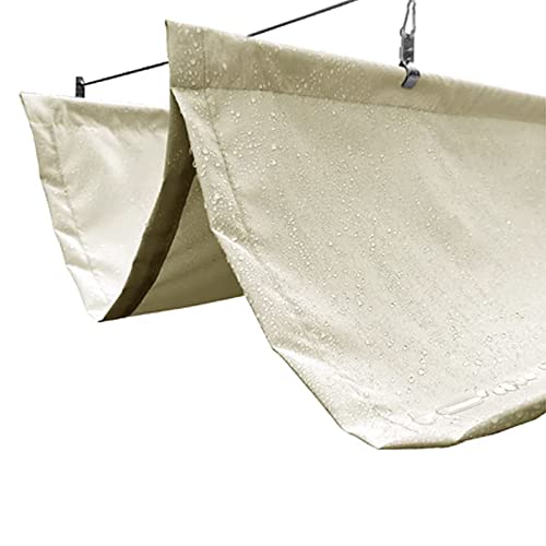 Cubierta de Sombra Extensible,Toldo Ondulado a Prueba de Lluvia,Toldo Vela de Sombra en Forma de U,Cubierta de Pérgola,Bloqueo UV 90%,para Exteriores,Patio,Jardín (0.9x4m/3x13ft)