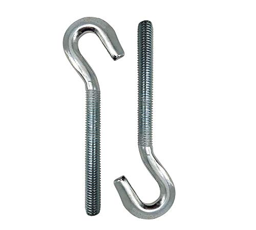 DOJA Industrial | Gancho con Rosca | M6 x 56 | PACK 10 | Acero Forjado | Ganchos de Techo y Pared con Tornillo | Ganchos Atornillables | Taco con Gancho | Gancho de perno | Tornillos para colgar