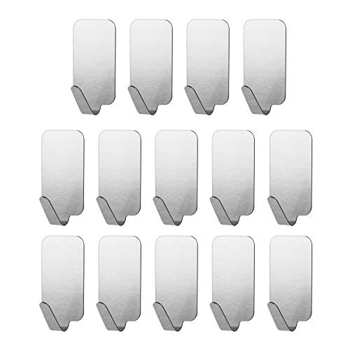 flintronic Ganchos Adhesivos para Pared, 14 Piezas Colgador Toallas Baño Acero Inoxidable, Potentes Impermeable Gancho Pared para Cocina Baño Oficina Armario, Colgar Abrigos Toallas
