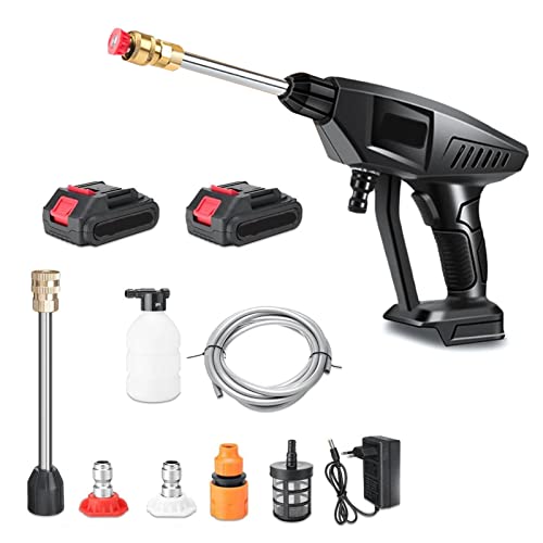 SHUIYUE Lavadora de Alta presión,Lavadora a presión inalámbrica, 120PSI Limpiador a presión portátil de Mano con batería y Cargador 24V