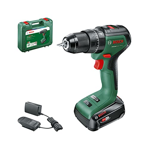 Bosch taladro percutor a batería UniversalImpact 18V-60 (1 batería de 2,0 Ah, sistema de 18 V, en maletín de transporte)