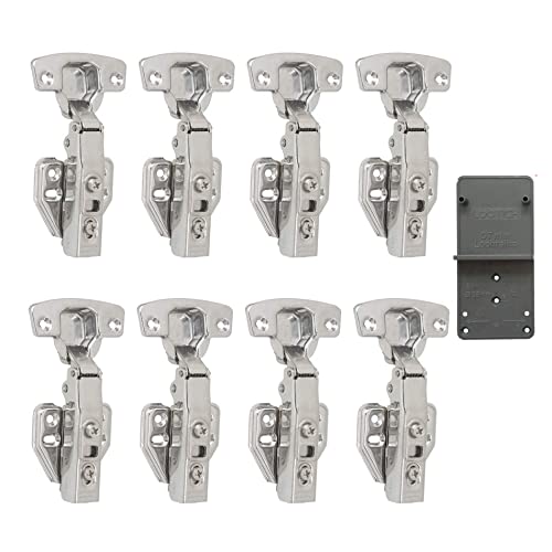 LOOTICH 110 Grado Totalmente Solapado Bisagras Automática con Amortiguación Integrada Bisagra con Suave Lento Cierre para Puerta de Mueble Armario de Cocina 8 Pcs