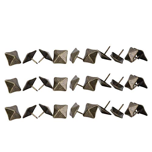 50 Piezas alfileres Antiguos de Cabeza Cuadrada, herrajes para Muebles Decorativos de Hierro de Bronce Cian Retro, tapicería, uñas, Clavos Cuadrados, 12-19 mm(19x20mm)