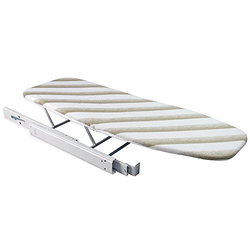 Emuca - Tabla de Planchar Plegable para cajón extraíble, Tabla con Funda para Centro de Planchado Integrado, Fácil Instalación, Ideal para Ahorro de Espacio