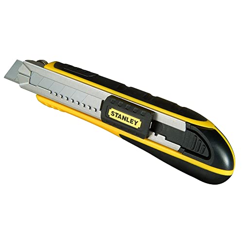 STANLEY FATMAX 1-10-481, Cutter FatMax 18mm, Acero inoxidable, 6 cuchillas de 18 mm incluidas, Robusto y ergonómico