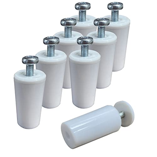 8 Topes Persiana Blanco de 40mm para Persianas Enrollables. Fabricados en PVC, Cada Tope Persiana Blanco Incluye Todo lo Necesario para su Montaje, Arandelas y Tornillos. (8 Unidades Blanco)