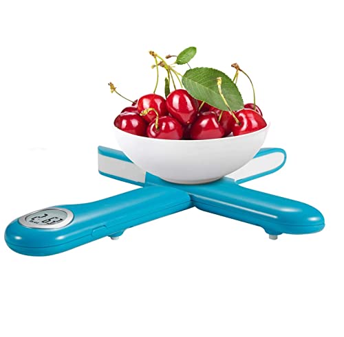 Camry Básculas de Cocina Plegables, básculas Digitales, básculas de Cocina electrónicas, 5KG / 1g, Pantalla LCD, con función de Tara (Azul)