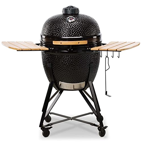 Kamado Barbacoa - Parrilla Ceramica Grande Negra BBQ - Ideal para Uso en Exterio - Barbacoa Terraza - Barbacoa Japonesa - Smoker BBQ - Barbacoa Carbon De Mesa - Barbacoa Ø 59cm