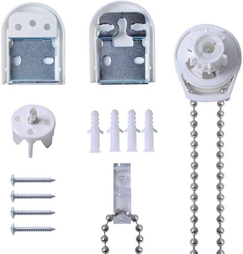 Kit de Reparación de Persianas Enrollables de Metal 25mm, Mecanismo Estor Enrollable 25mm Cadena Embragues Soportes Tornillos para Persianas Cortinas Enrollables Poweka