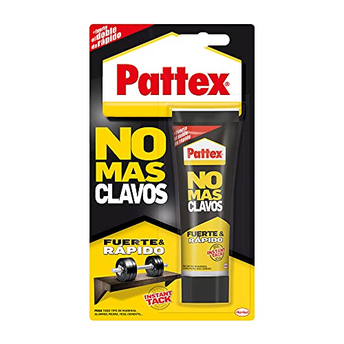 Pattex No Más Clavos Original, adhesivo de montaje resistente, pegamento extrafuerte para madera, metal y más, adhesivo blanco instantáneo, 1 tubo x 100 g