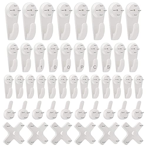 Ganchos De Pared Plásticos Sujeciones 100　piezas　no Traza Wall Ganchos De Pared Plásticos Kit Transparente Soporte Para Colgar Cuadros Cuelga Fácil Para Colgar Ganchos Para Colgar Cuadros