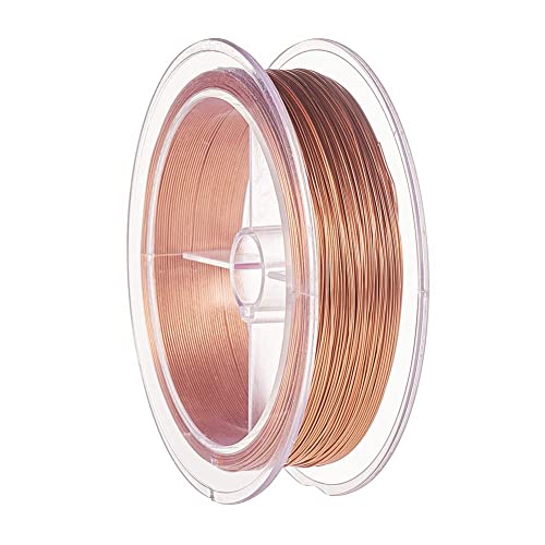 BENECREAT 60m 0.5mm Alambre de Cobre Cable Metálico Alambre de Bisutería para Diseño de Joya Manualidad de Artesanía Color de Cobre