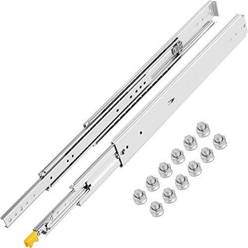 VEVOR Guías para Cajones 508 mm, Rieles para Cajones 227 kg, Carriles para Cajones Correderas para Cajones Guías Laterales para Cajones con Rodamiento de Bolas Guías Telescópicas para Cajones Plata