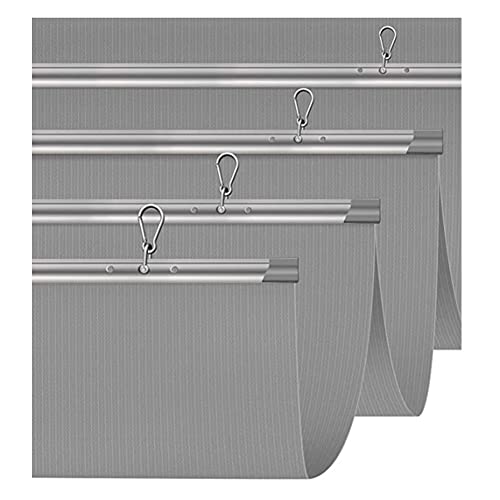 Cubierta De Sombra De Onda Extensible para Pérgola Dosel De Techo, Cortina Corredera Sun Shade Sail Viene con Hardware De Cable, Toldos Transpirables (Color : Grey, Tamaño : 0.9x5m)