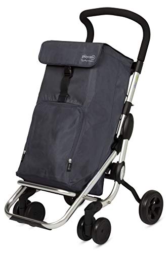 Playmarket Playcare Carro de la compra plegable con ruedas giratorias, gris Marengo