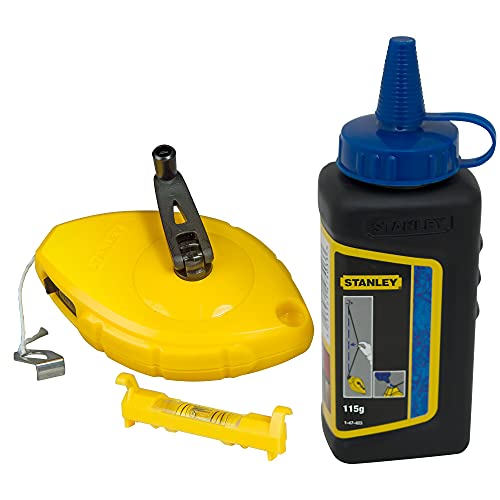 Stanley 0-47-443 - Kit Stanley de cordel de trazado de 30m, polvo y nivel de cordel