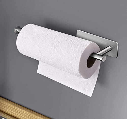 Porta Rollos Papel Cocina,Portarrollos de Cocina sin Taladrar Soporte Papel Adhesivo,para Accesorios de Cocina,Cocina Acero Inoxidable Sus 304