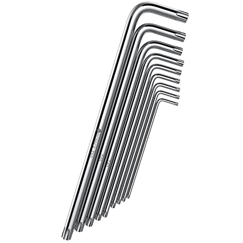 Neoteck 9 Pcs Llaves Allen Juego Llaves Torx con Diferentes Tamaños T10 T15 T20 T25 T27 T30 T40 T45 T50 Juego Llaves Allen para Hogar o Mantenimiento Profesional/Reparación de Bicicletas