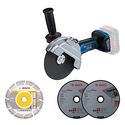 Bosch Professional BITURBO GWS 18V-180 PC - Amoladora angular a batería (Brushless, 18V, Ø 180 mm con corte 230 mm, hombre muerto, conectable, sin batería, en caja)