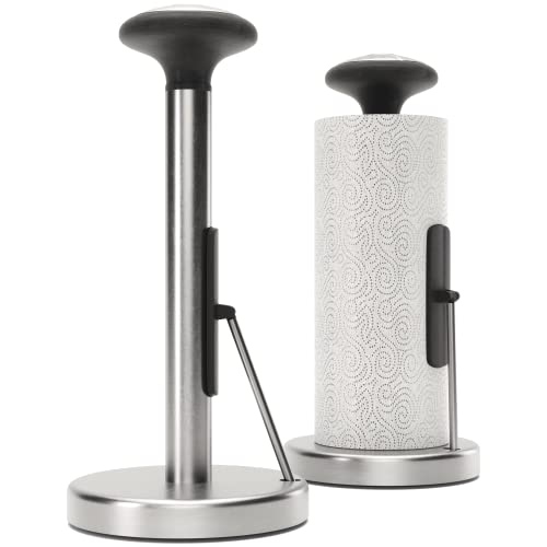 Portarrollos de Cocina de pie, portarrollos de Acero Inoxidable para Toallas de Cocina, portarrollos de Papel para la encimera de la Cocina, Antideslizante (Plata)