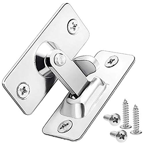 Pestillo de puerta de acero inoxidable de 90 grados, cerradura de puerta corredera en ángulo derecho, pestillo de bloqueo de tornillos, accesorios de ferretería con tornillos duraderos y prácticos