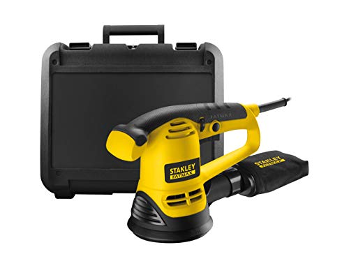 STANLEY FATMAX FME440K-QS - Lijadora rotorbital eléctrica 480W, Ø órbita 5mm, incluye maletín y 3 hojas de lijar