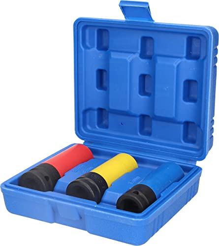 Brilliant Tools Juego de llaves de vaso de impacto para llantas de aluminio, SW 17/19 / 21 mm, 3 pzs