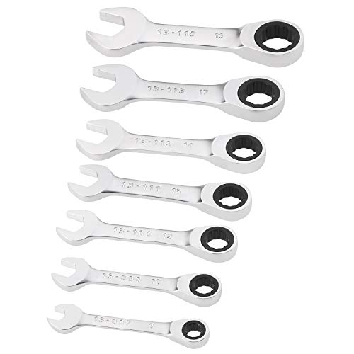 Stanley - FatMax FMMT82900-0 - Juego de 7 llaves de carraca extra cortas Fatmax, gris