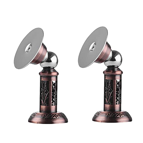 Tope de puerta magnético vintage, diseño hueco tallado, tope de puerta de montaje en pared y piso, cinta autoadhesiva de doble cara 3M, tornillos for un montaje más fuerte, mantenga su puerta abierta