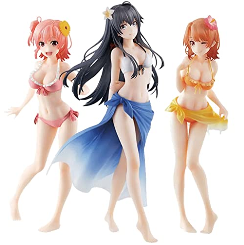 ZLCO My Teen Romantic Comedy Snafu Climax! Figure Yukino Yukinoshita and Yui Yuigahama and Iroha Isshiki Set of 3 PVC Anime Figure, Multicolor (Summer Memories Ver.)