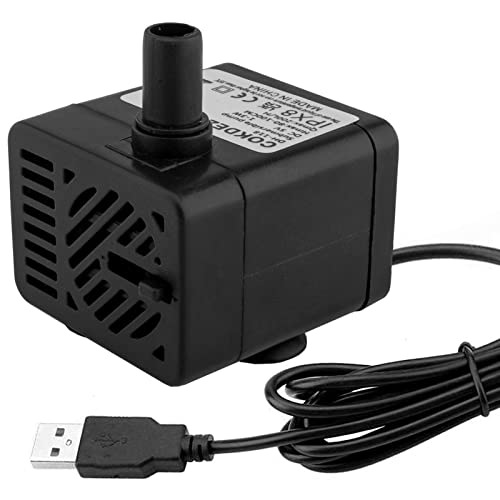 Mini bomba de agua sumergible USB (CC 5 V, 1-3 W, 200 L/H) ajustable, ultra silenciosa, pequeña bomba de agua para fuente de mascotas, acuario pecera, estanque, hidropónico, interior o exterior