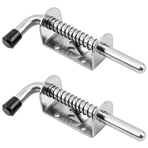 YAXIDAEVER 2pcs Pestillo de Muelle para Puerta,Pestillo de Resorte de Acero Inoxidable,Bloqueo de Barril de Resorte,para Patio Puerta Shed Puerta del Portón Trasero del Remolque Garaje