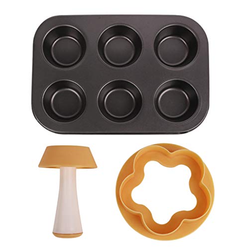 planuuik Flower Stamper 6 Cavidades de Acero al Carbono Juego de moldes para Tartas Antiadherente Cookie Cupieceake Tool