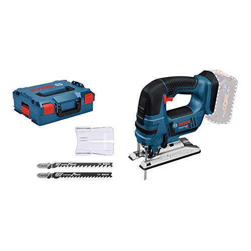 Bosch Professional Sierra de calar, 2700 cpm, electrónica, profundidad de corte 120 mm, sin batería, en L-BOXX, Negro/Azul, empuñadura de estribo