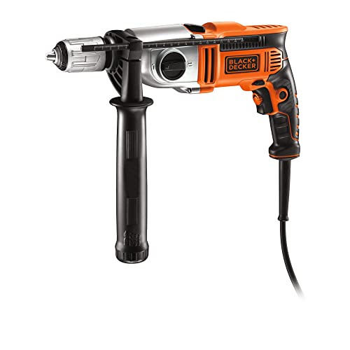 BLACK+DECKER KR1102K-QS - Taladro percutor 1100W, 230V con 2 velocidades mecánicas y maletín