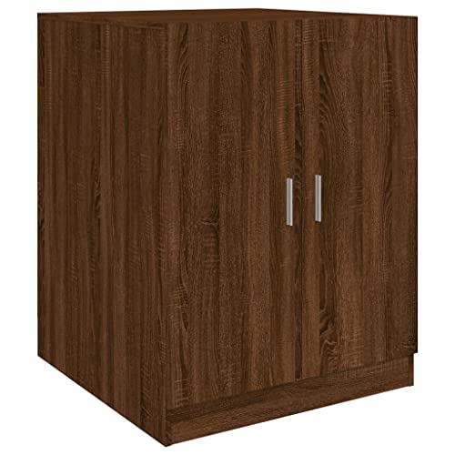 vidaXL Armario de Lavadora Cuarto de Baño Aseo Inodoro Secadora Estantería Estante Muebles Mobiliario Colada Almacenaje Robusto Color Roble Marrón
