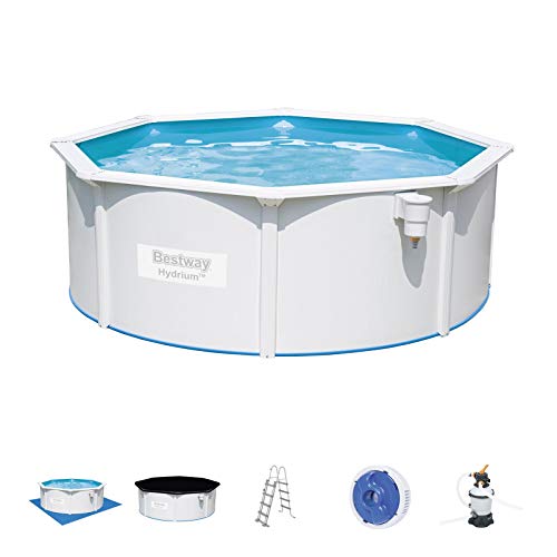 Bestway - Piscina Desmontable de Acero Hydrium 360 x 120 cm, Depuradora de Arena de 3.028 litros/Hora