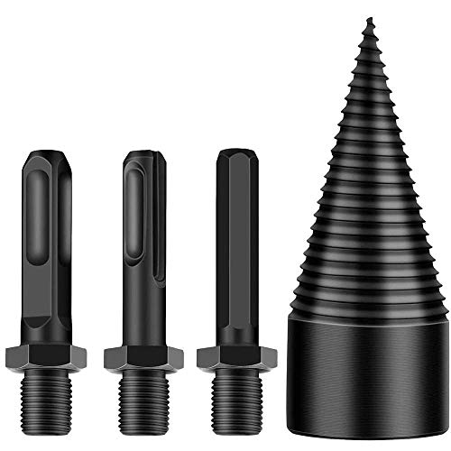 1 broca de división de madera, brocas divisoras de madera, cono de tornillo resistente con 3 vástagos multifunción, mango hexagonal/mango cuadrado/mango redondo, 42 mm